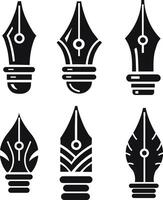 A collection of pen nibs for artwork compositions vector