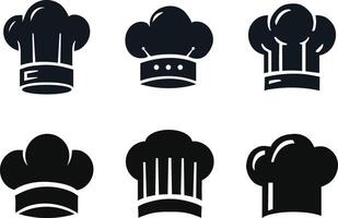 A collection of chef hat silhouettes for artwork compositions vector
