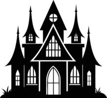 Gothic House Silhouette Dark and Mysterious Architecture Art vector