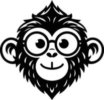Monkey Head Silhouette Bold and Expressive Minimalist Art vector