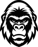 Gorilla Head Silhouette The Powerful Shadow of Primal Strength vector