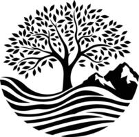 Tree Stencil Silhouette Nature's Beauty in Simple Shadows vector