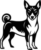 Basenji Dog Silhouette The Elegant Shadow of a Unique Breed vector