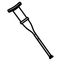 Essential Crutch Silhouette Practical and Versatile Designs vector