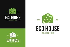 Logo of house and leaf icon design illustration idea vector
