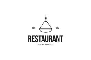 Tajine or tagine logo design with line art template illustration vector