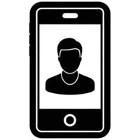 Smartphone Call Silhouette on White backgroud vector