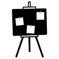 Whiteboard with Notes Silhouette on White vector