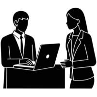 Virtual Assistant Consulting Client Silhouette vector