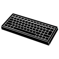 Wireless Keyboard Silhouette Illustration vector