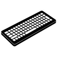 Wireless Keyboard Silhouette on White Background vector