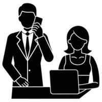 Virtual Assistant Silhouette on White Background vector