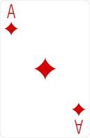 Ace of diamonds playing card. vector