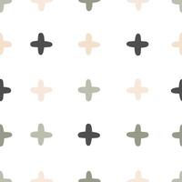 Scandinavian boho color cross stitch, seamless pattern nursery paper design vector