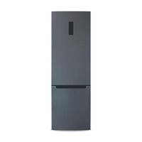Sleek Black Refrigerator with Modern Design vector