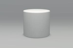 3d White cylinder on a gray gradient background vector