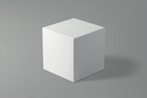 3d isometric White cube on gray gradient background vector