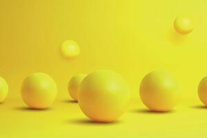 Yellow Spheres Arranged on Yellow Background vector
