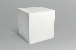 3d isometric White cube on gray background vector