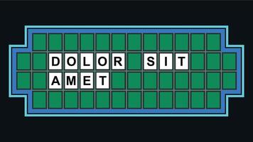 Game Show Board with Highlighted Tiles and text vector
