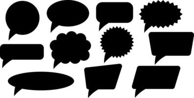 Set of speech bubbles. Conversation bubble. Blank black speech bubbles. vector