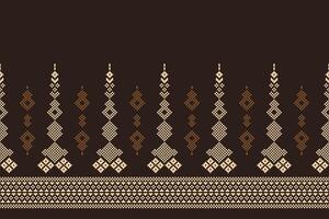 Pixel art with brown background color design in ethnic motif wallpaper abstract. vector