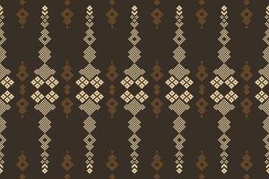 Brown color background design in ethnic motif wallpaper abstract pixel art . vector