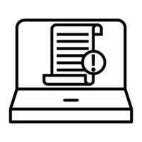 laptop computer with paper sheet and magnifying glass illustration design vector