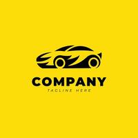 fast car logo design template on yellow background vector