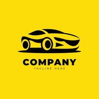 minimalist car logo design template on yellow background vector