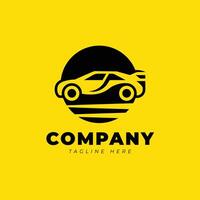 balck car logo design template on yellow background vector