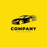 bold car logo design template on yellow background vector