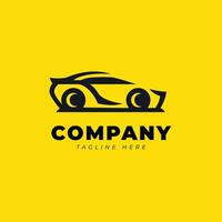 awesome car logo design template on yellow background vector