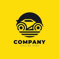 cool car logo design template on yellow background vector