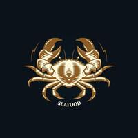 illustration of a crab on a black background vector