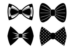 Set of different styles of bow ties silhouette art vector