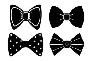 Different styles of bow ties silhouette vector