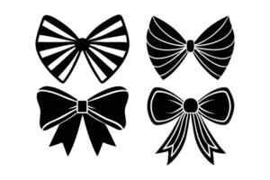 Set of bows silhouette design vector