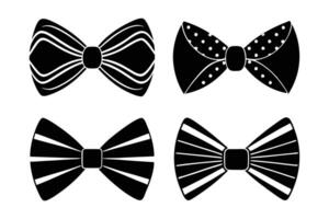 Set of different of bow ties silhouette art design vector