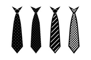 Set of of ties silhouette art design vector