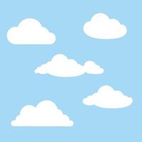 Clouds set on blue background. render objects vector