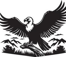 A striking silhouette image of a condor bird vector