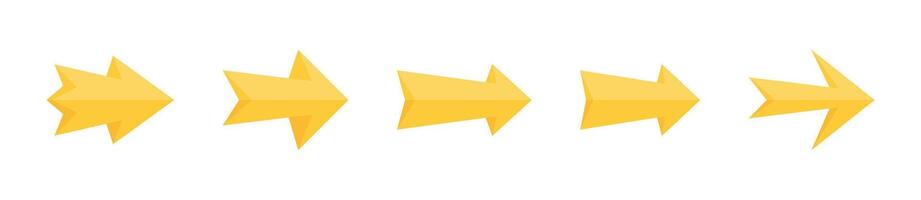 Yellow 3D Arrow Design Set vector