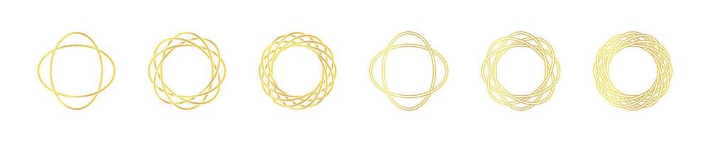 Elegant Gold Circular Line Pattern Set vector