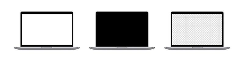 Modern Laptop Mockup with Blank Screens Realistic Set vector