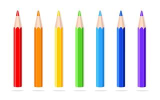 Set of Colorful Pencils in a Row vector