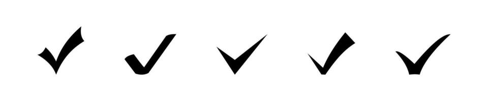 Black Checkmark Icon Variations Set vector