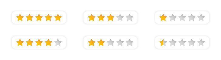 Star Rating System Icons Collection vector