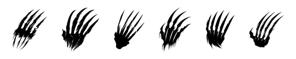 Black Claw Scratch Marks Set vector
