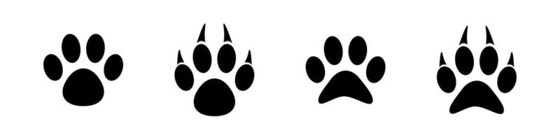 Animal Paw Print Icons with Claws vector